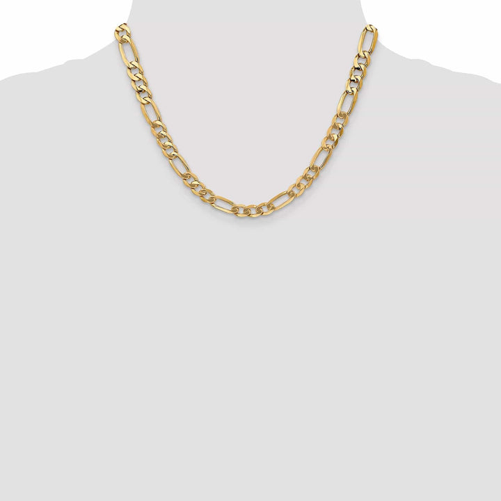 Lovely Rita's Necklaces 14k Yellow Gold 7.00-mm Flat Solid Figaro Chain