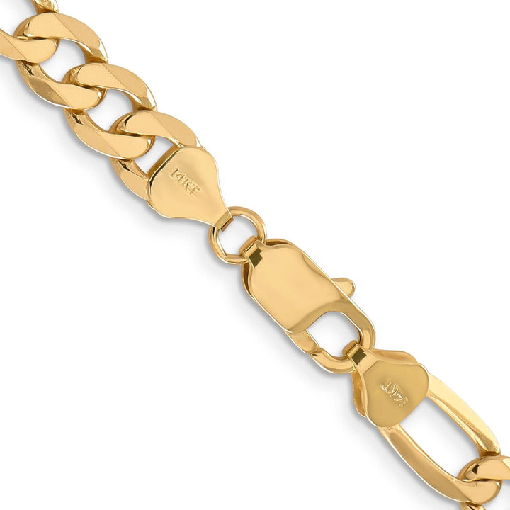 Lovely Rita's Necklaces 14k Yellow Gold 7.50-mm Flat Solid Figaro Chain