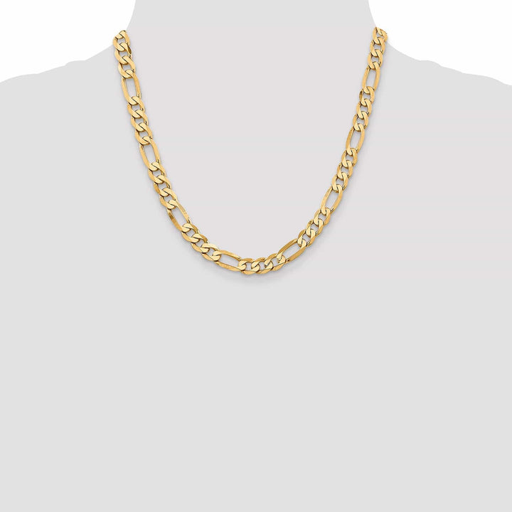 Lovely Rita's Necklaces 14k Yellow Gold 7.50-mm Flat Solid Figaro Chain