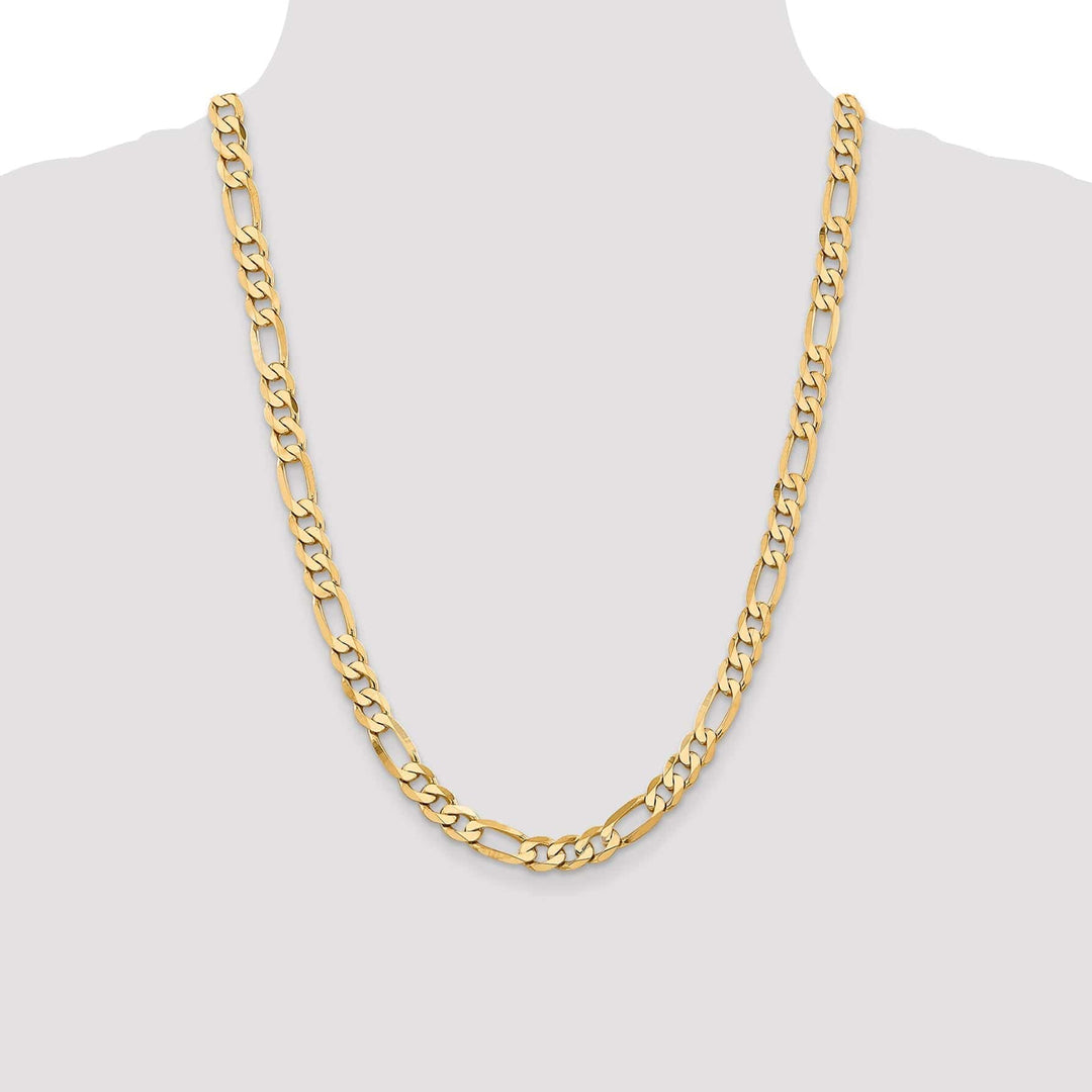 Lovely Rita's Necklaces 14k Yellow Gold 7.50-mm Flat Solid Figaro Chain
