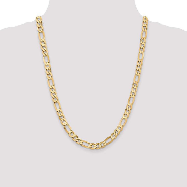 Lovely Rita's Necklaces 14k Yellow Gold 7.50-mm Flat Solid Figaro Chain