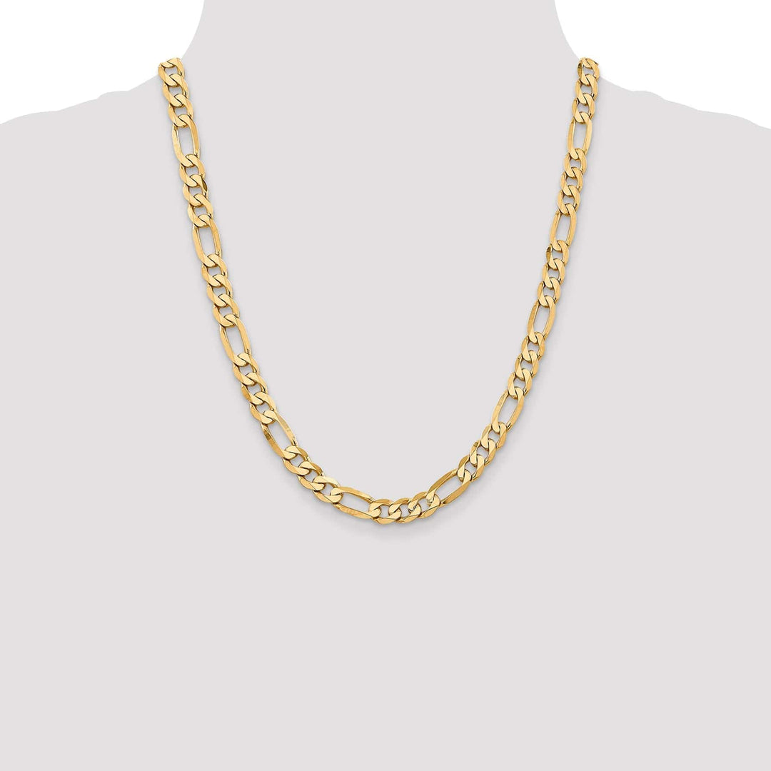 Lovely Rita's Necklaces 14k Yellow Gold 7.50-mm Flat Solid Figaro Chain