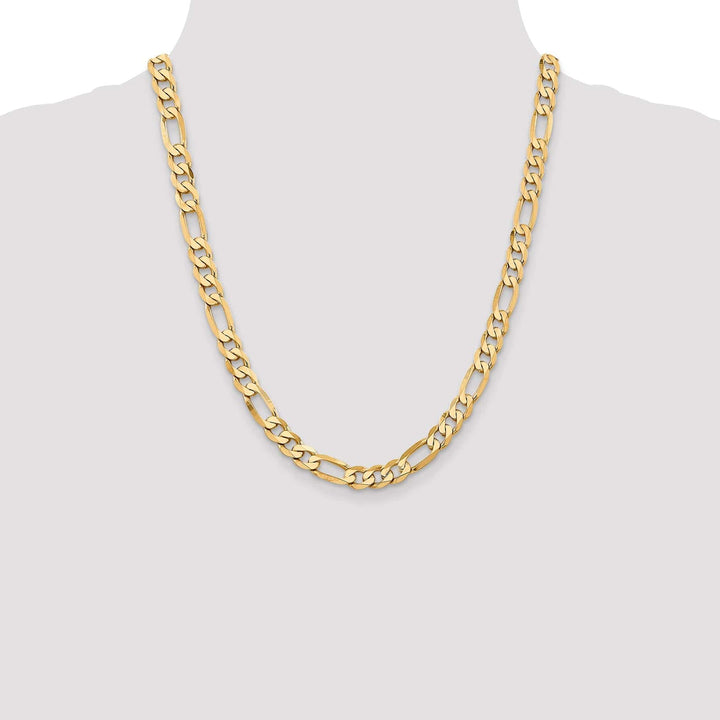 Lovely Rita's Necklaces 14k Yellow Gold 7.50-mm Flat Solid Figaro Chain