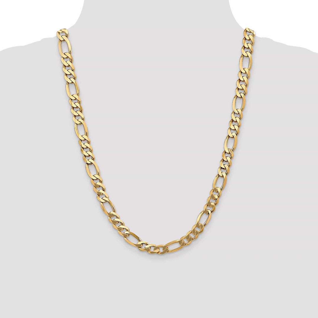 Lovely Rita's Necklaces 14k Yellow Gold 8.75-mm Flat Solid Figaro Chain