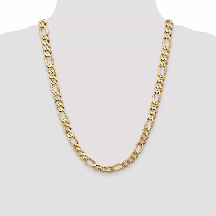 Lovely Rita's Necklaces 14k Yellow Gold 8.75-mm Flat Solid Figaro Chain
