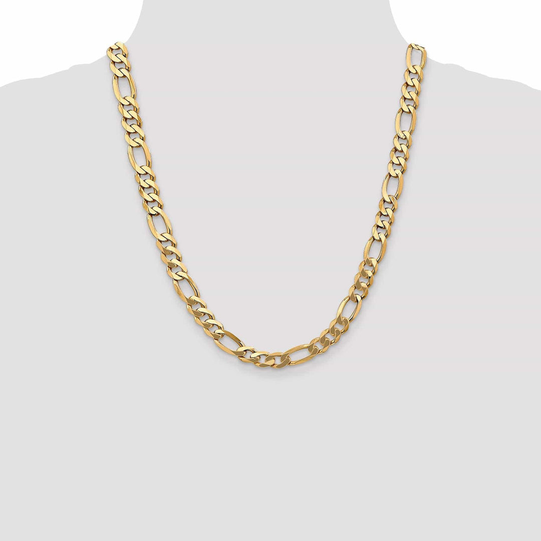 Lovely Rita's Necklaces 14k Yellow Gold 8.75-mm Flat Solid Figaro Chain