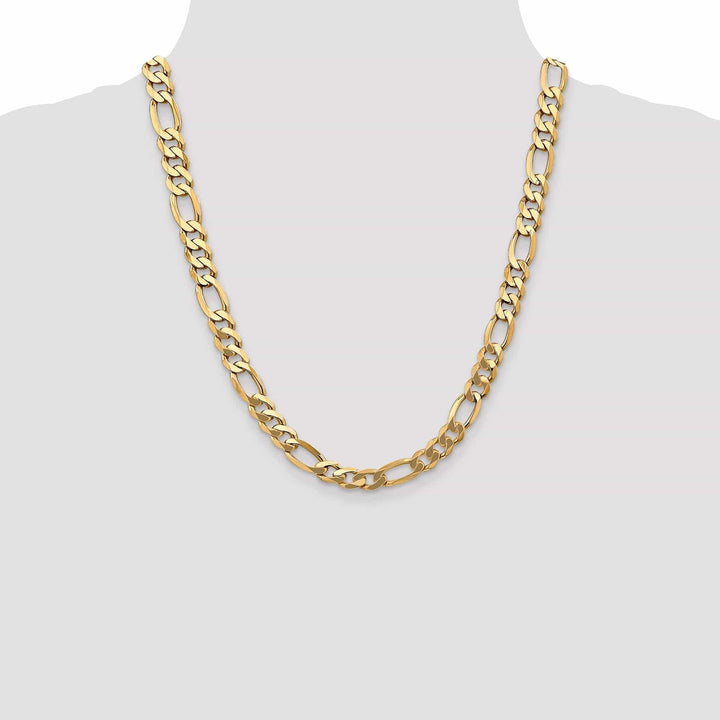 Lovely Rita's Necklaces 14k Yellow Gold 8.75-mm Flat Solid Figaro Chain