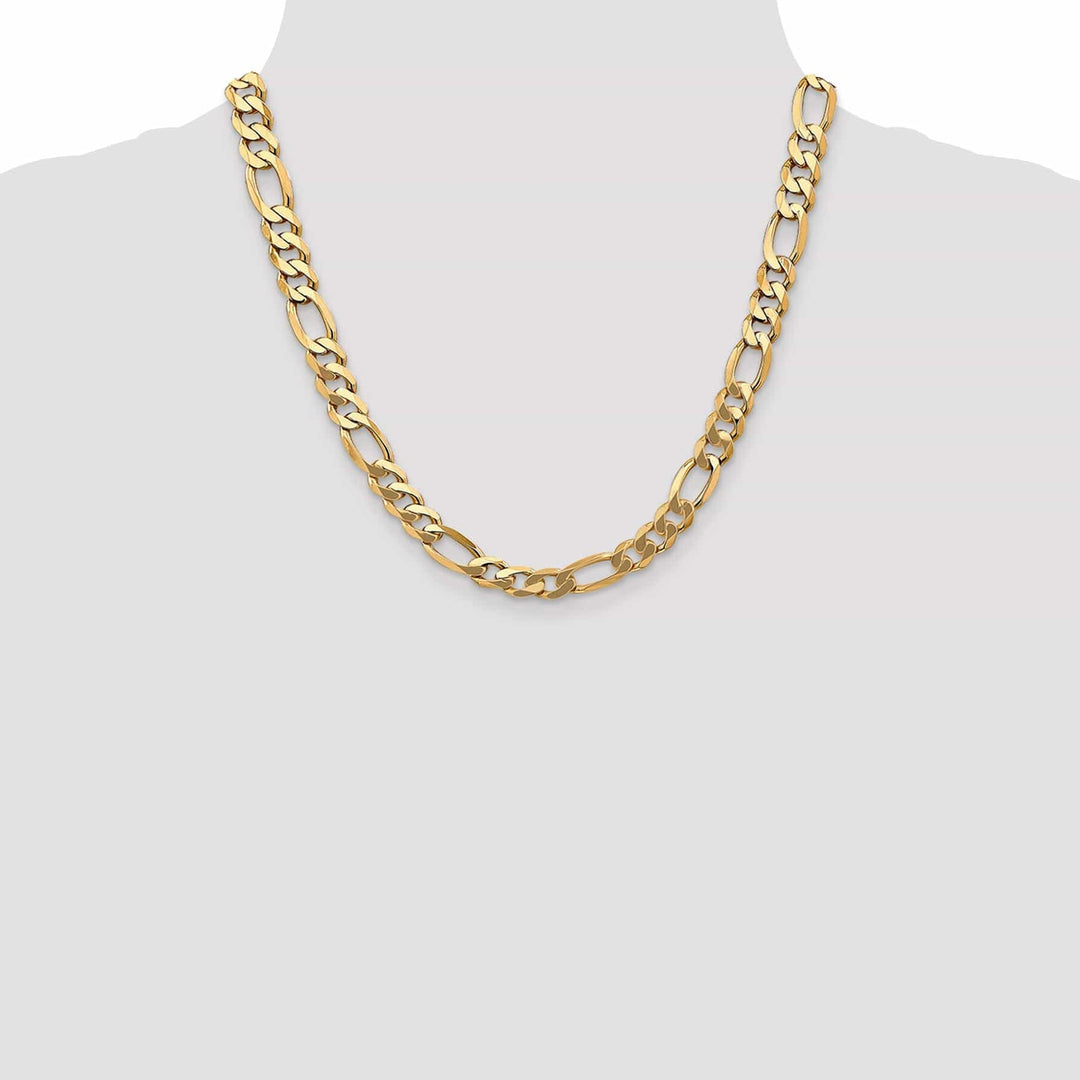 Lovely Rita's Necklaces 14k Yellow Gold 8.75-mm Flat Solid Figaro Chain