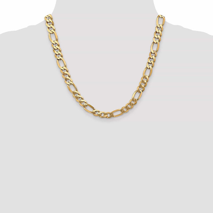 Lovely Rita's Necklaces 14k Yellow Gold 8.75-mm Flat Solid Figaro Chain