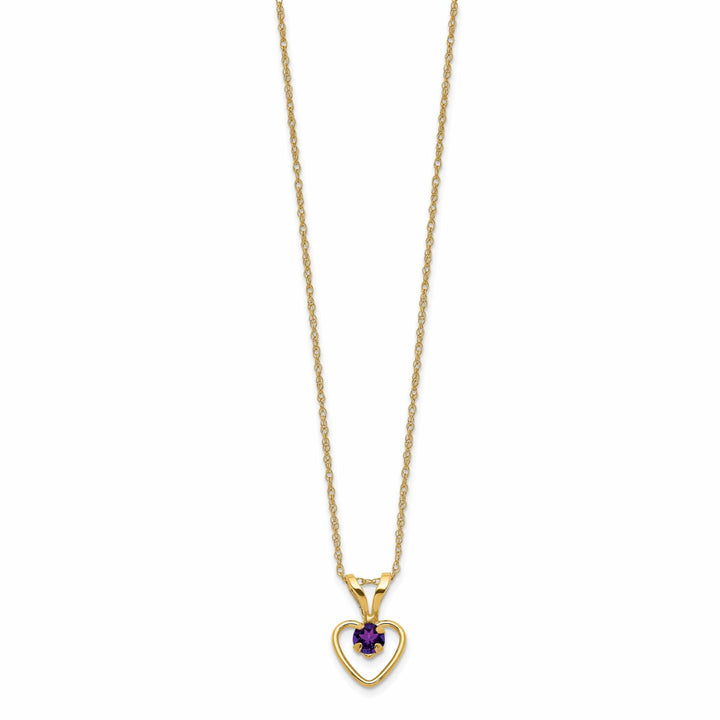 Lovely Rita's Necklaces 14k Yellow Gold Amethyst Heart Necklace