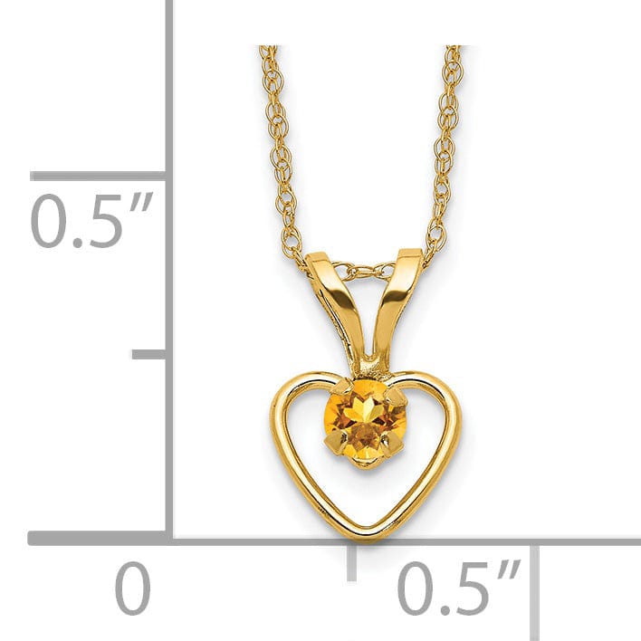 Lovely Rita's Necklaces 14k Yellow Gold Citrine Heart Necklace
