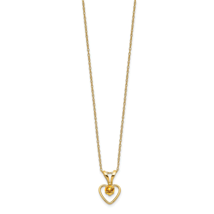 Lovely Rita's Necklaces 14k Yellow Gold Citrine Heart Necklace