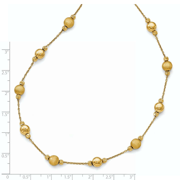 Lovely Rita's Necklaces 14k Yellow Gold D.C Scratch Polished Necklace
