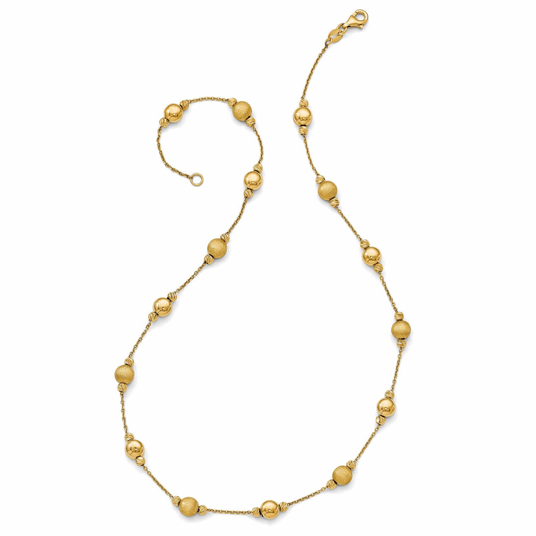 Lovely Rita's Necklaces 14k Yellow Gold D.C Scratch Polished Necklace