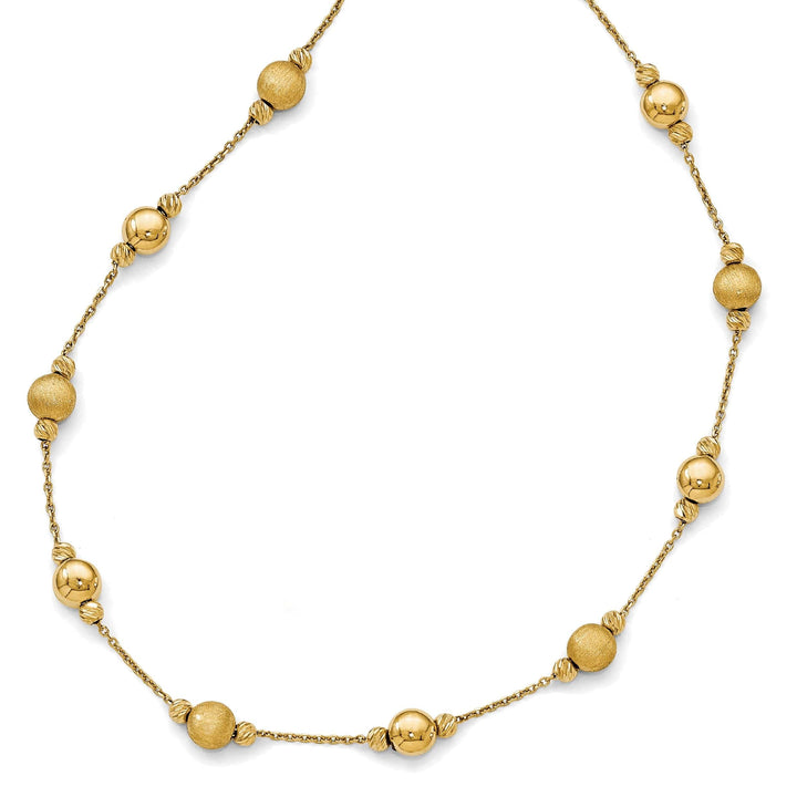 Lovely Rita's Necklaces 14k Yellow Gold D.C Scratch Polished Necklace