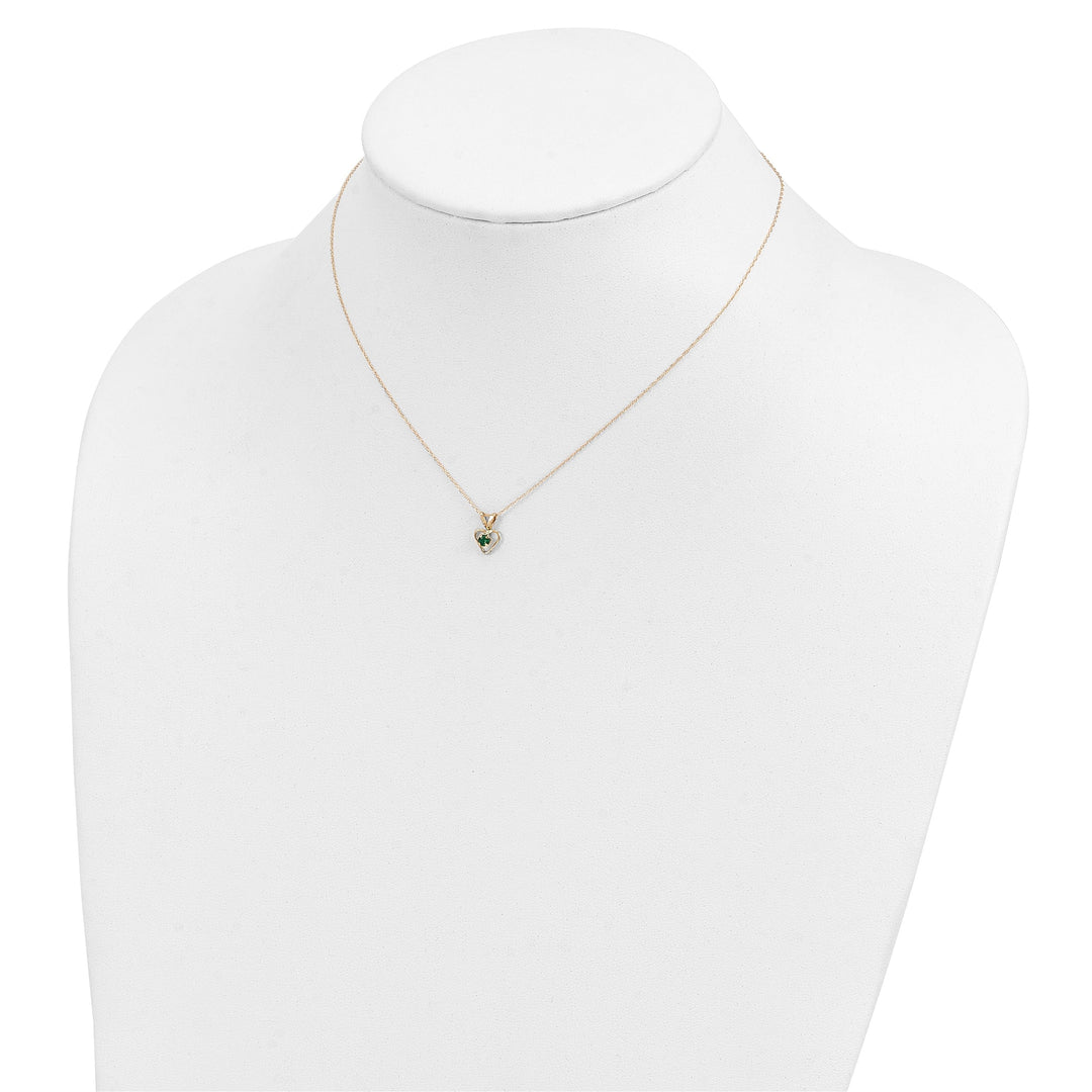 Lovely Rita's Necklaces 14k Yellow Gold Emerald Heart Necklace