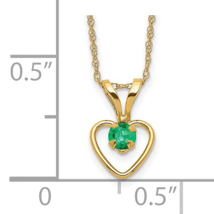Lovely Rita's Necklaces 14k Yellow Gold Emerald Heart Necklace