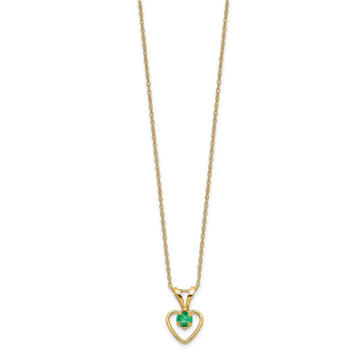 Lovely Rita's Necklaces 14k Yellow Gold Emerald Heart Necklace