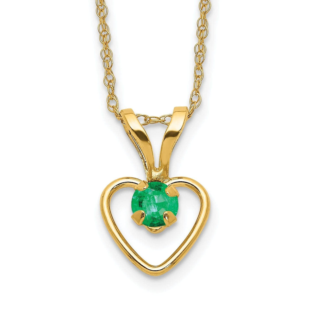 Lovely Rita's Necklaces 14k Yellow Gold Emerald Heart Necklace