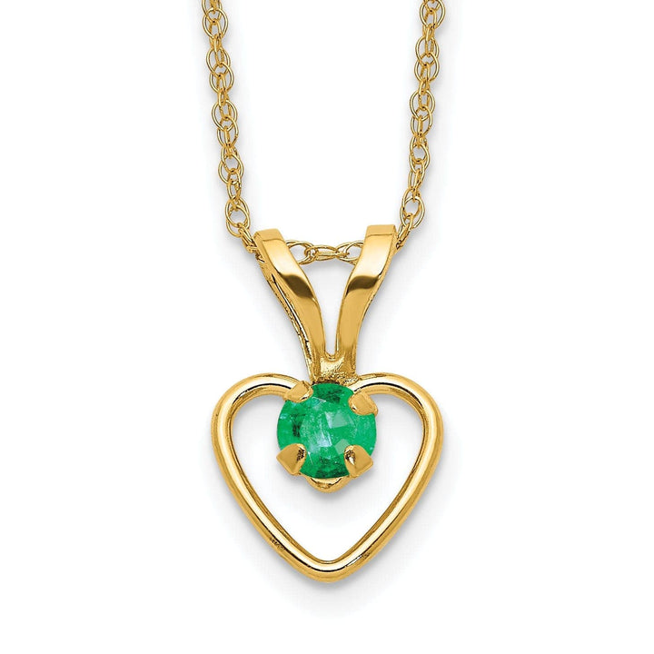Lovely Rita's Necklaces 14k Yellow Gold Emerald Heart Necklace