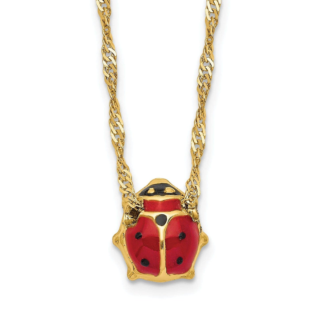 Lovely Rita's Necklaces 14k Yellow Gold Enameled Ladybug Necklace