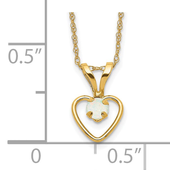 Lovely Rita's Necklaces 14k Yellow Gold Opal Heart Pendant & Necklace