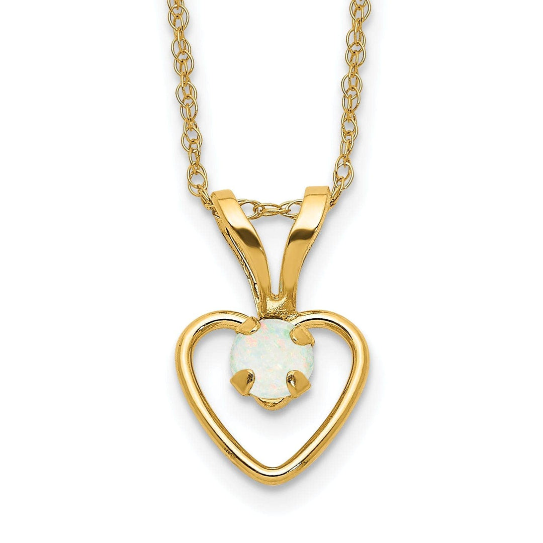 Lovely Rita's Necklaces 14k Yellow Gold Opal Heart Pendant & Necklace