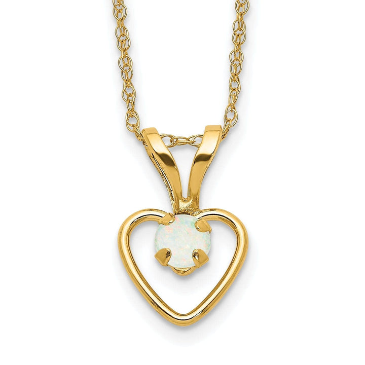 Lovely Rita's Necklaces 14k Yellow Gold Opal Heart Pendant & Necklace