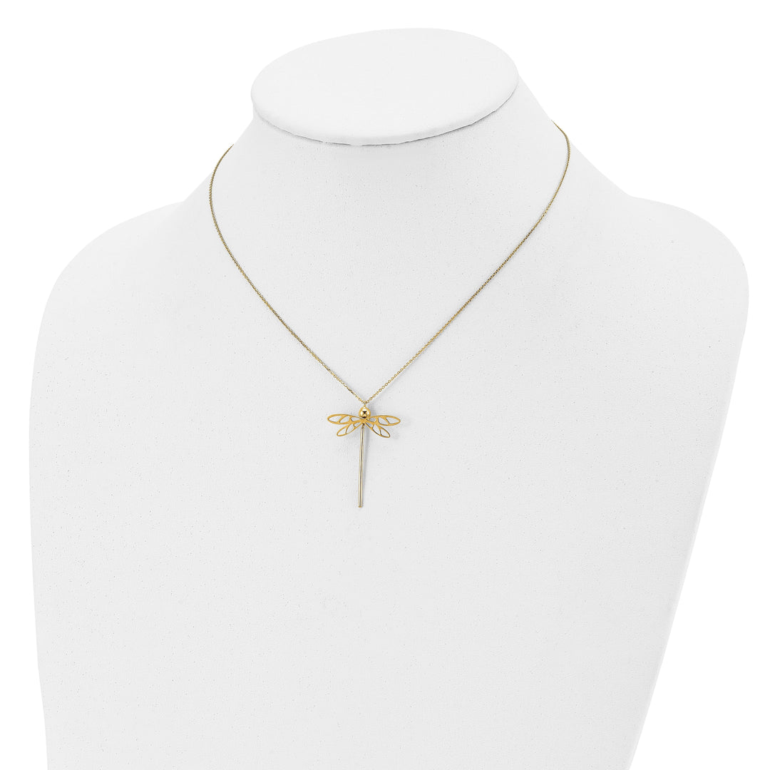Lovely Rita's Necklaces 14k Yellow Gold Polished Dragonfly Necklace