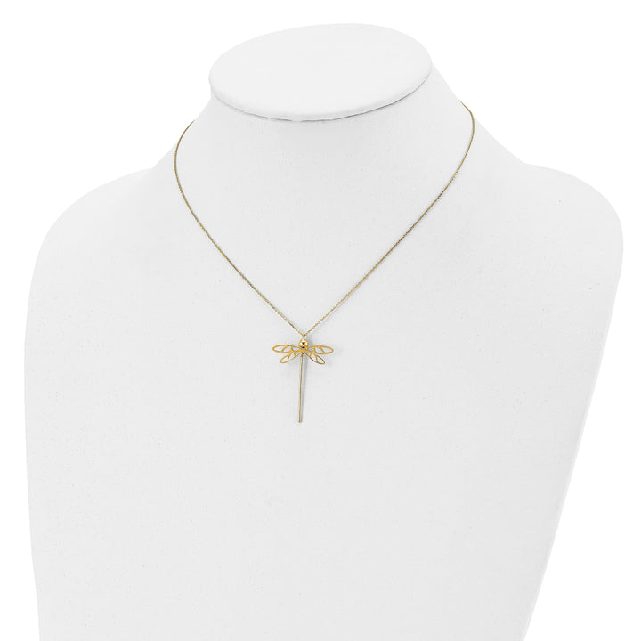 Lovely Rita's Necklaces 14k Yellow Gold Polished Dragonfly Necklace