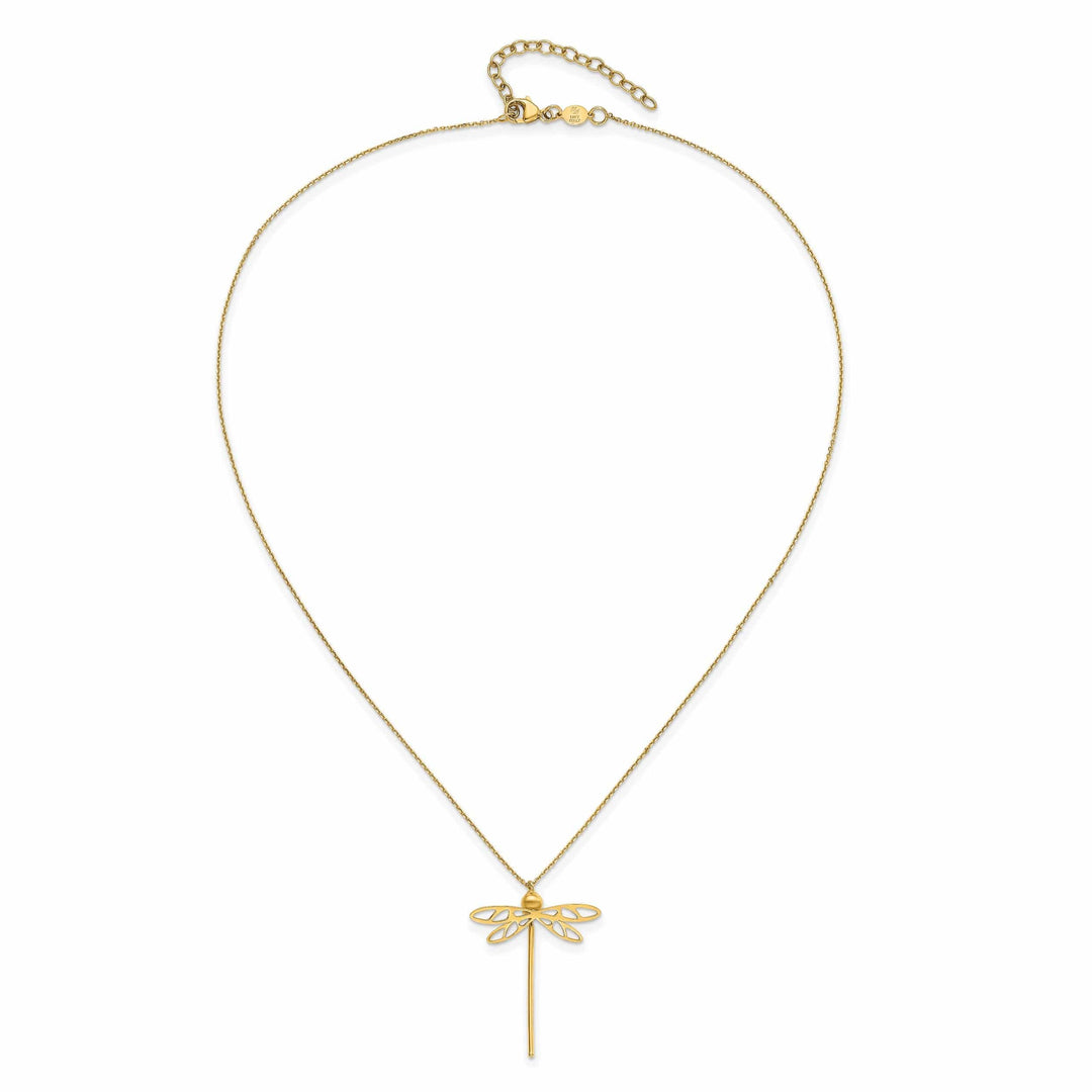 Lovely Rita's Necklaces 14k Yellow Gold Polished Dragonfly Necklace