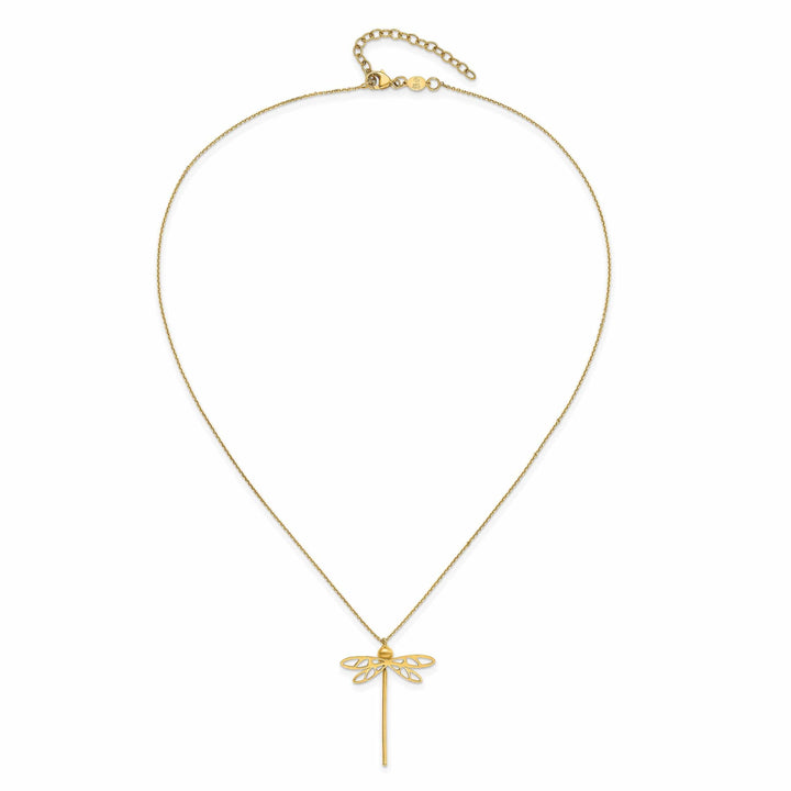 Lovely Rita's Necklaces 14k Yellow Gold Polished Dragonfly Necklace