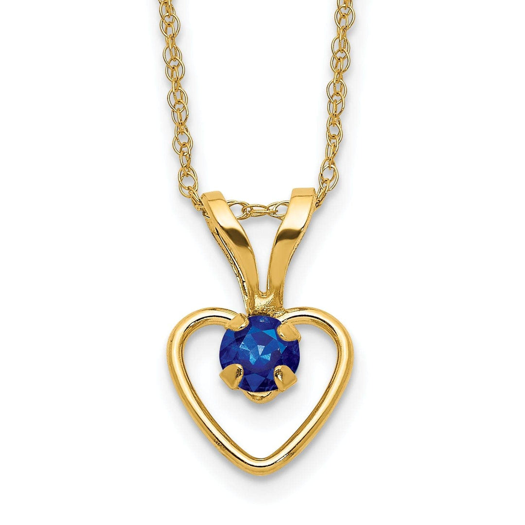 Lovely Rita's Necklaces 14k Yellow Gold Sapphire Heart Necklace