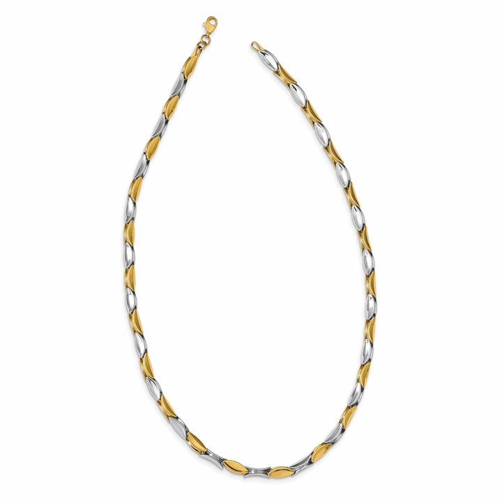 Lovely Rita's Necklaces 4k Two Tone Gold Polished Fancy Link Necklace