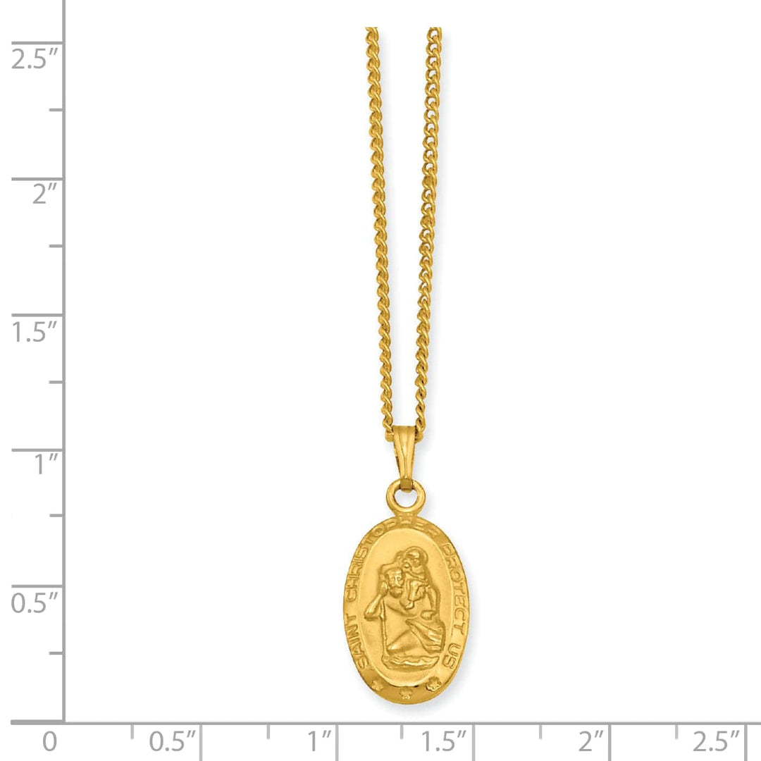 Kelly Waters Necklaces Gold Plated Oval St. Christopher Medal Necklace