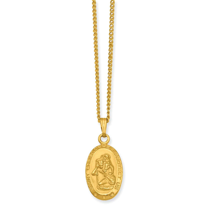 Kelly Waters Necklaces Gold Plated Oval St. Christopher Medal Necklace