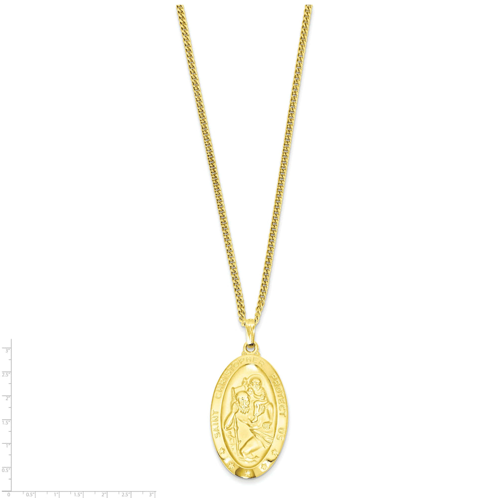 Kelly Waters Necklaces Gold Plated Oval St. Christopher Medal Necklace