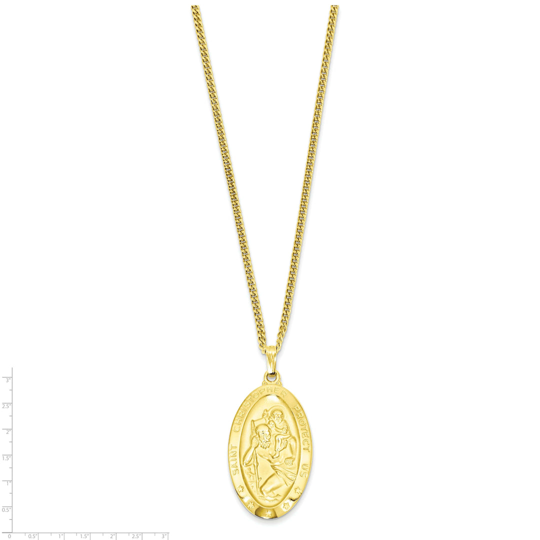 Kelly Waters Necklaces Gold Plated Oval St. Christopher Medal Necklace
