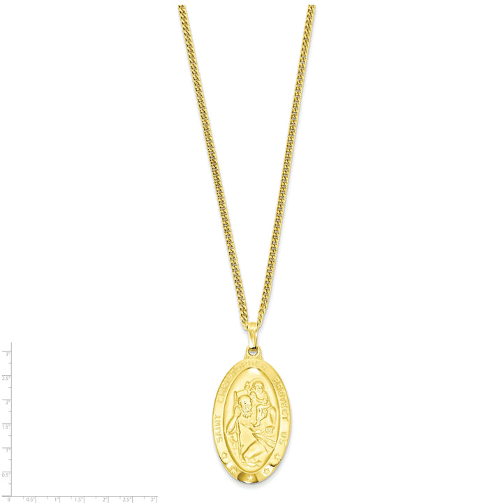 Kelly Waters Necklaces Gold Plated Oval St. Christopher Medal Necklace