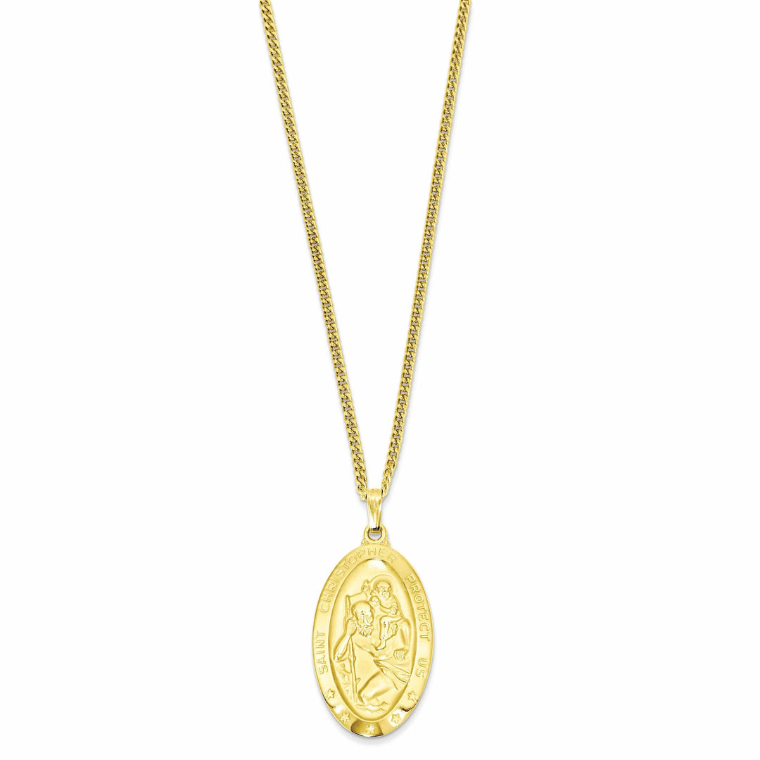 Kelly Waters Necklaces Gold Plated Oval St. Christopher Medal Necklace