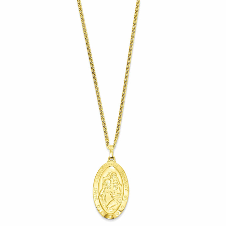 Kelly Waters Necklaces Gold Plated Oval St. Christopher Medal Necklace