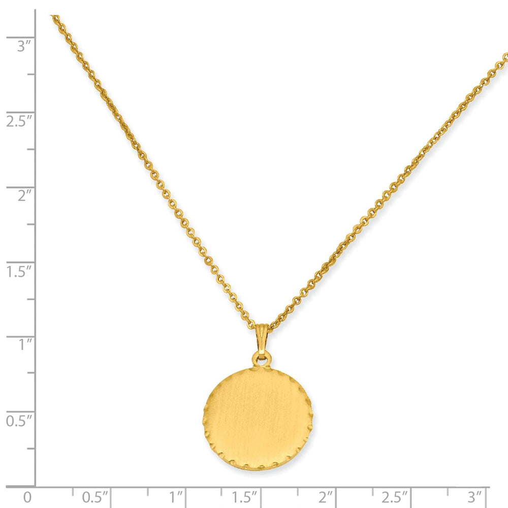 Kelly Waters Necklaces Gold Plated Sat Round Engraveable Disc Necklace