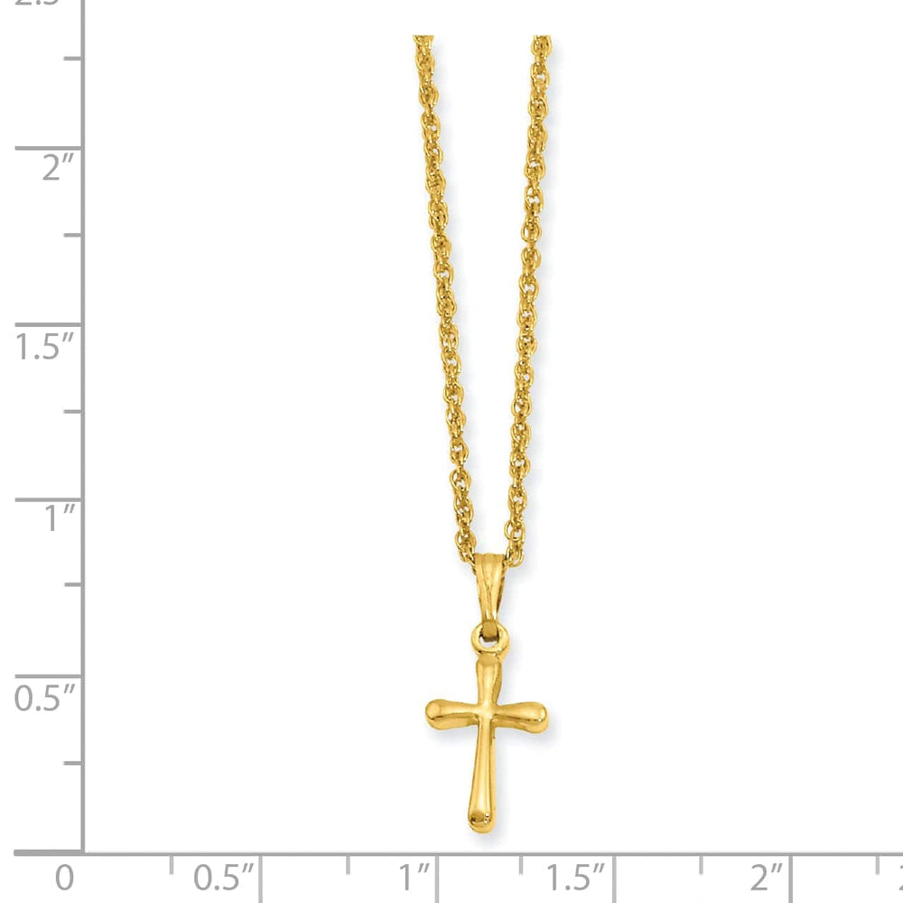Kelly Waters Necklaces Gold Plated Small Plain Rounded Cross Necklace