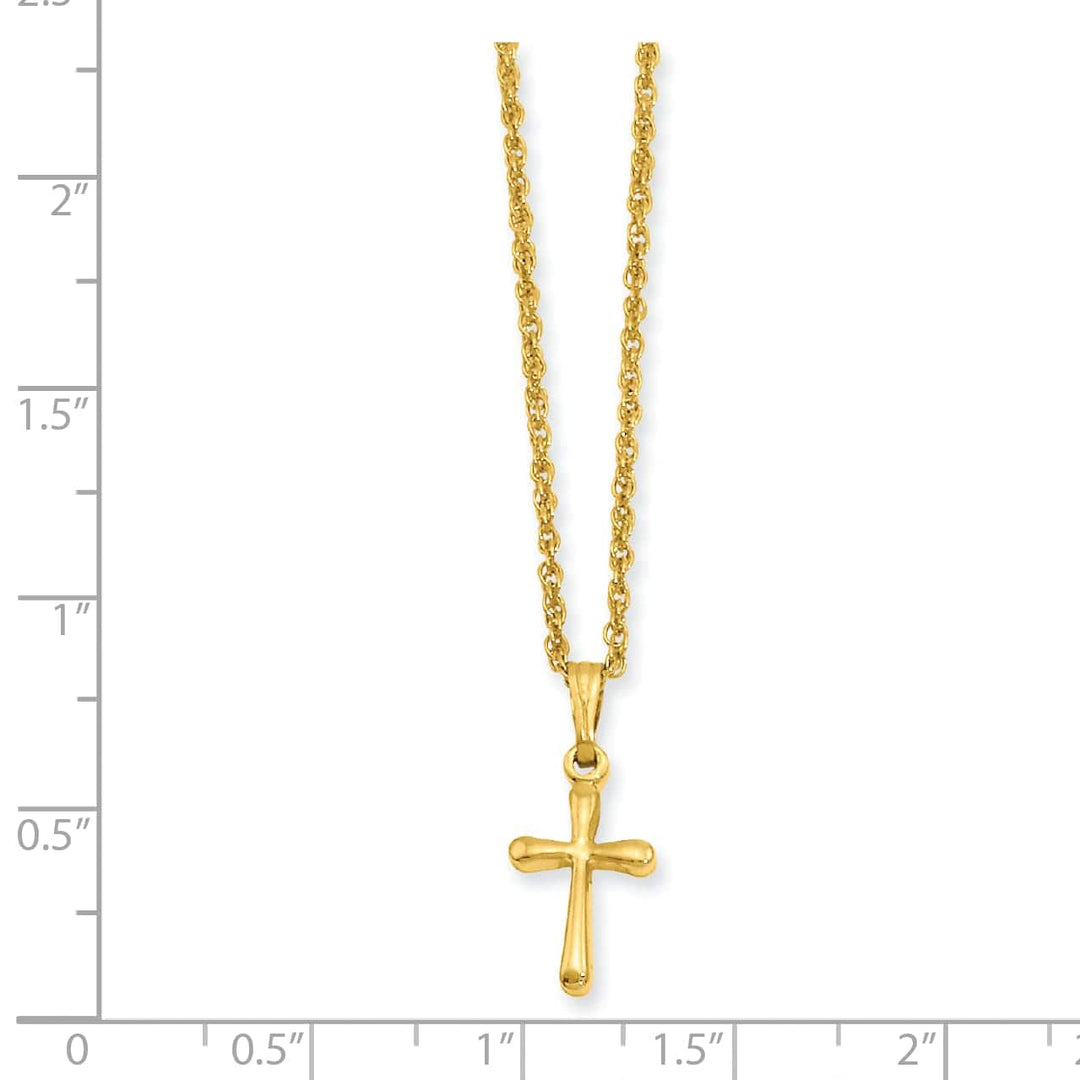 Kelly Waters Necklaces Gold Plated Small Plain Rounded Cross Necklace