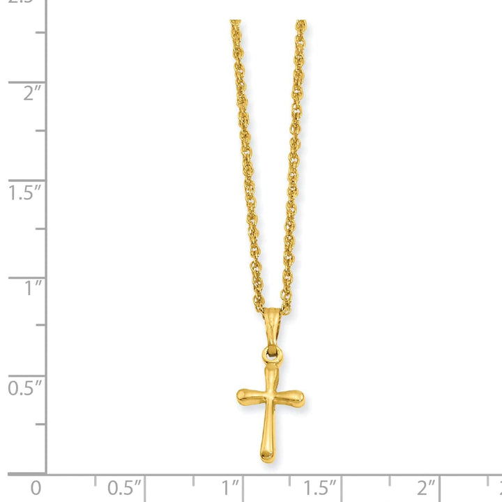 Kelly Waters Necklaces Gold Plated Small Plain Rounded Cross Necklace