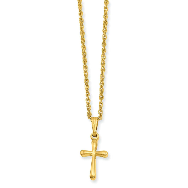 Kelly Waters Necklaces Gold Plated Small Plain Rounded Cross Necklace