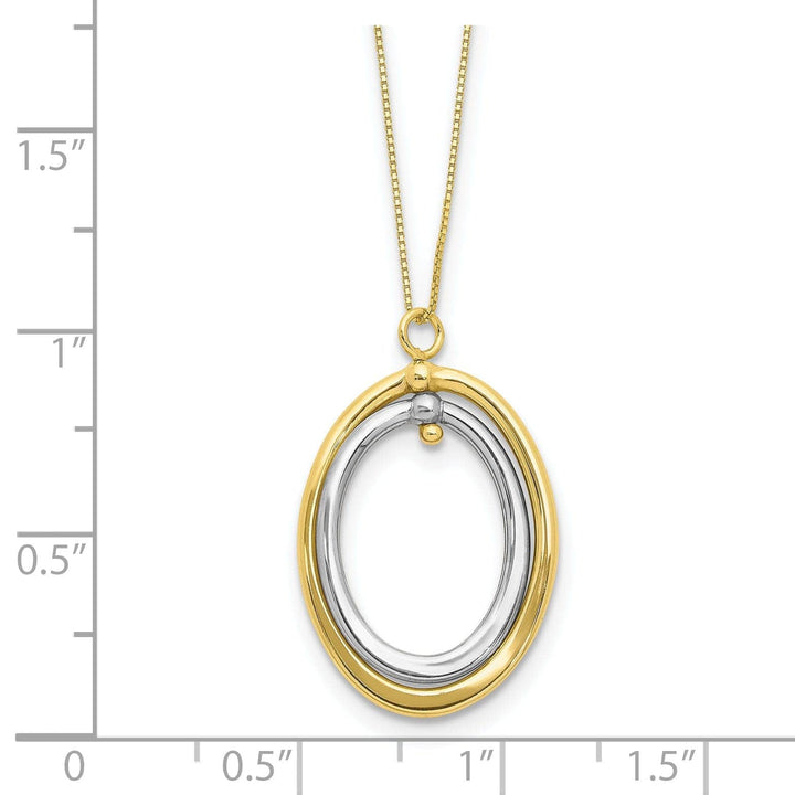 Lovely Rita's Necklaces Leslie 10k Two Tone Gold Polished Oval Necklace