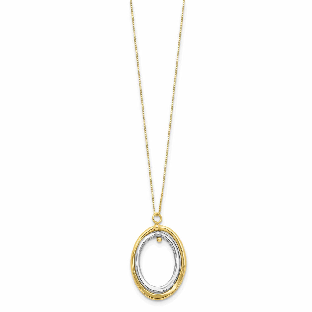 Lovely Rita's Necklaces Leslie 10k Two Tone Gold Polished Oval Necklace