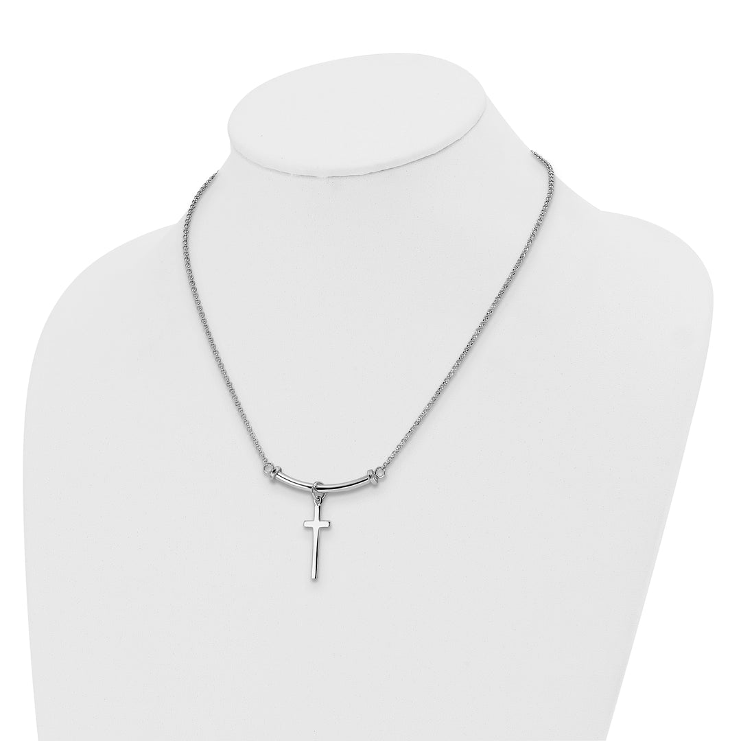 Lovely Rita's Necklaces Leslie Sterling Silver Polished Cross Necklace