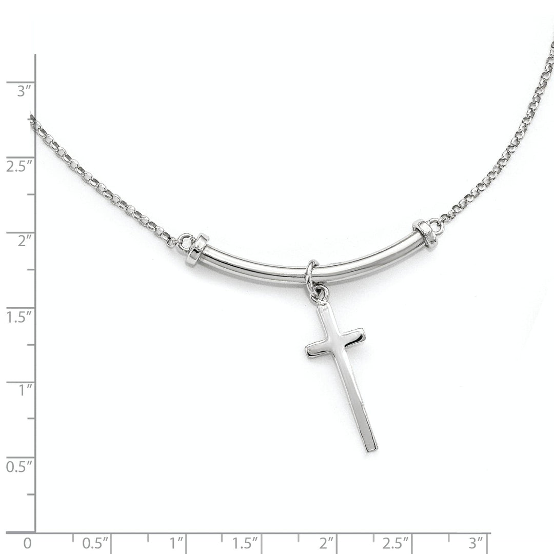 Lovely Rita's Necklaces Leslie Sterling Silver Polished Cross Necklace